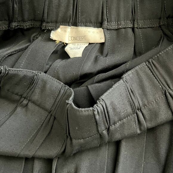 Jennifer Reed Concept Women Size Medium Solid Black Pleated Skirt A Line Modest - Picture 8 of 11